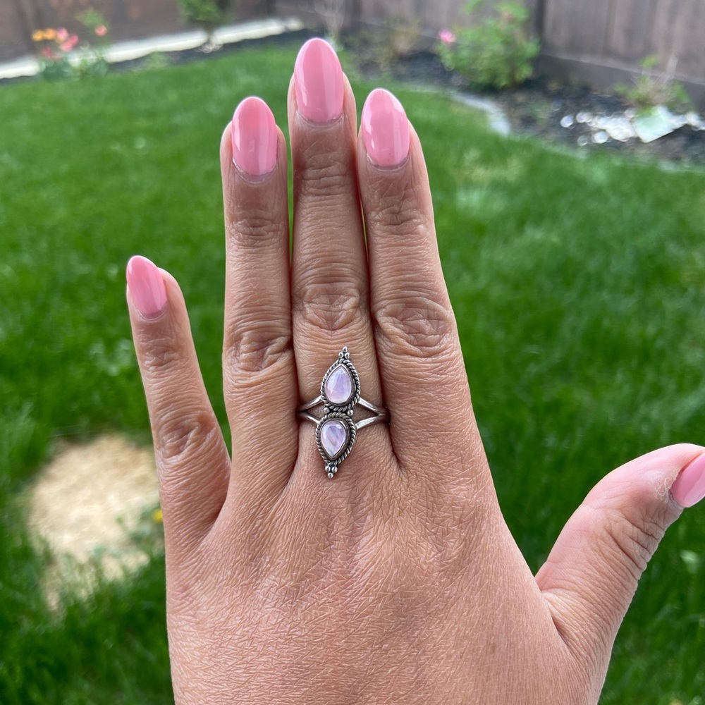 Pink moonstone ring - Picture 4 of 5